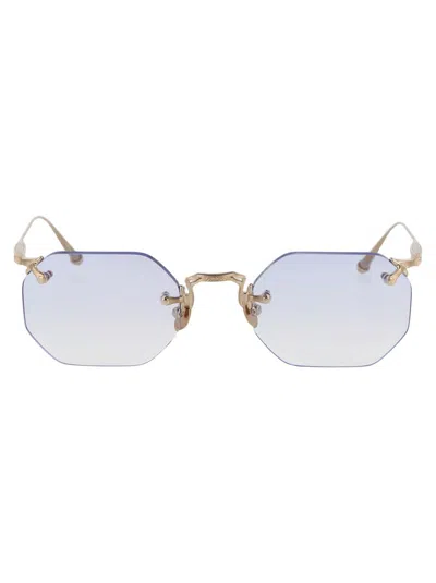 Matsuda Sunglasses In Brushed Gold Cafe Blu Gradient