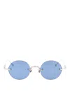 Matsuda Palladium White Cobalt Blue Titanium Sunglasses In Metallic