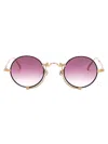 Matsuda Rosegold - Matte Black - Pink Gradient Titanium Sunglasses In Pink
