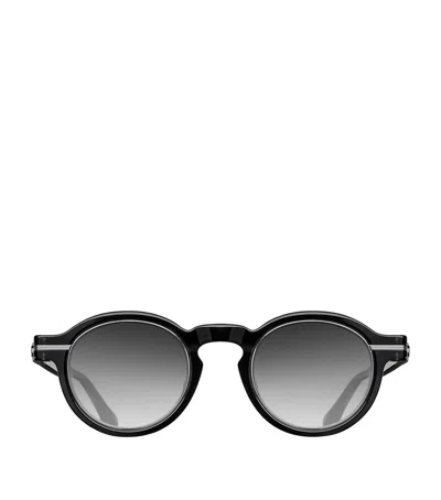Matsuda Thick-frame Round Sunglasses In Black