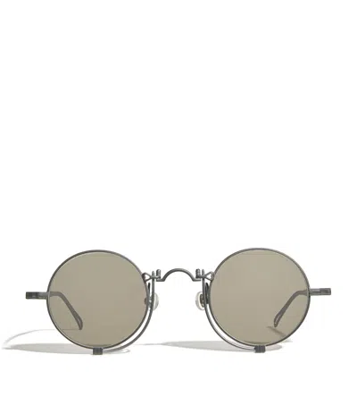 Matsuda Titanium Round Sunglasses In Black