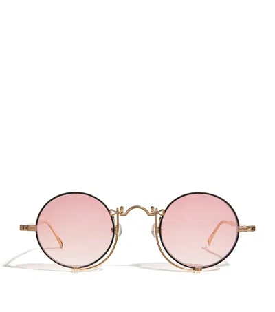 Matsuda Titanium Round Sunglasses In Pink