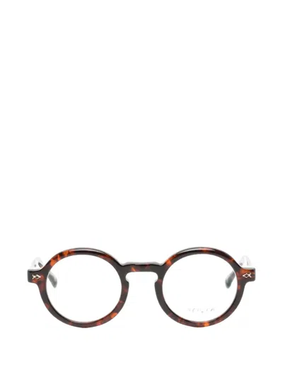 Matsuda Tortoiseshell-effect Round-frame Glasses In Brown