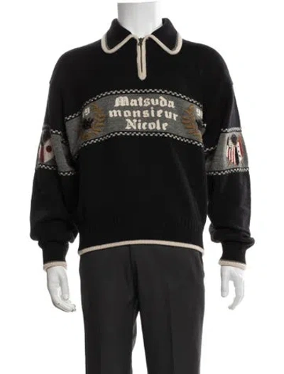 Pre-owned Matsuda Vintage 1991 Polo Sweater In Black/grey