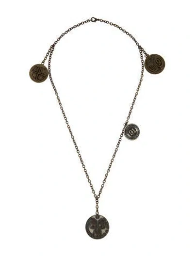 Pre-owned Matsuda Vintage Medallion Station Necklace In Multi