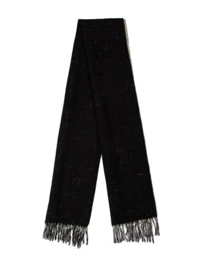 Pre-owned Matsuda Wool Vintage Scarf In Black