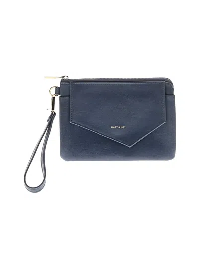 Pre-owned Matt & Nat Leather Wristlet In Blue