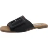 Matt & Nat Cyndie Womens Buckle Faux Leather Slide Sandals In Black