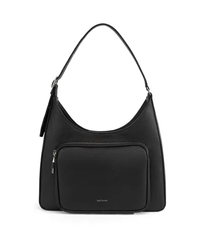 Matt & Nat Palm Lg Vegan Shoulder Bag In Black