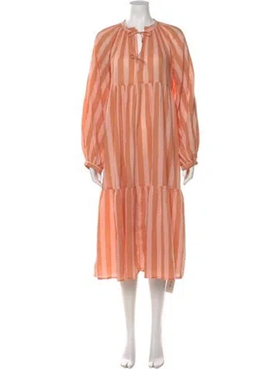 Pre-owned Matta Crew Neck Midi Length Dress In Pink