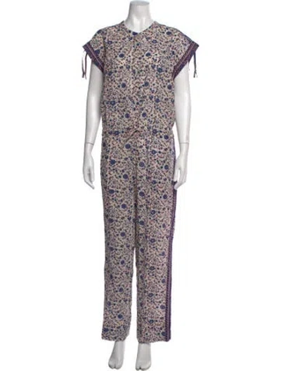 Pre-owned Matta Floral Print Jumpsuit In Purple