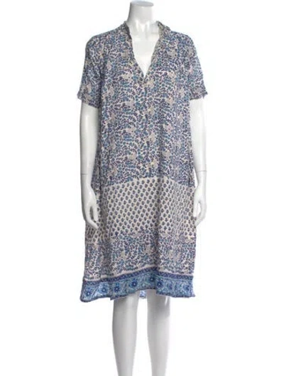 Pre-owned Matta Floral Print Knee-length Dress In Neutral