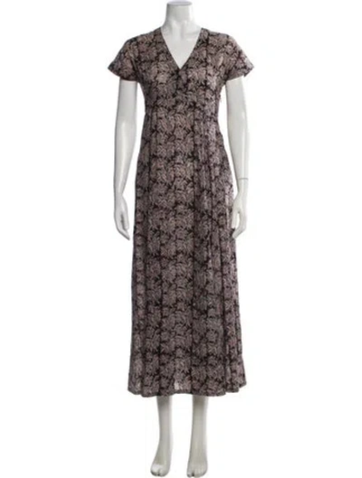 Pre-owned Matta Floral Print Long Dress In Black