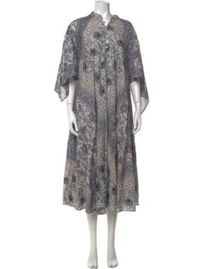 Pre-owned Matta Floral Print Long Dress In Brown