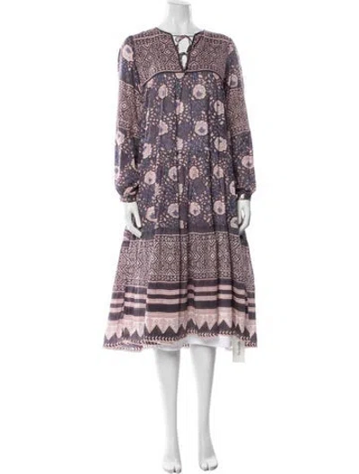 Pre-owned Matta Floral Print Long Dress In Multi