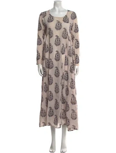 Pre-owned Matta Floral Print Long Dress In Neutral
