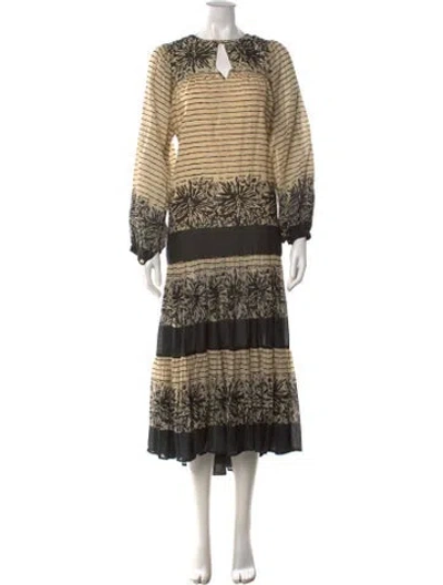 Pre-owned Matta Floral Print Long Dress In Neutral