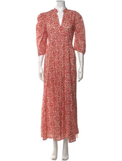 Pre-owned Matta Floral Print Long Dress In Neutrals
