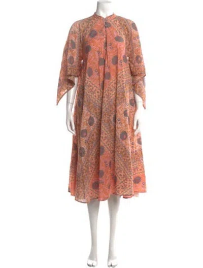 Pre-owned Matta Floral Print Long Dress In Pink