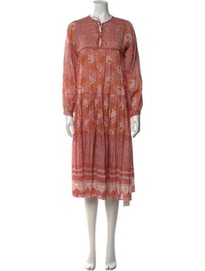 Pre-owned Matta Floral Print Long Dress In Pink