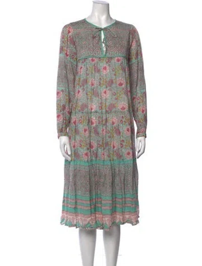 Pre-owned Matta Floral Print Long Dress In Pink