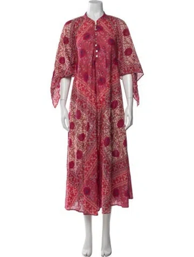 Pre-owned Matta Floral Print Long Dress In Pink