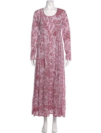 Pre-owned Matta Floral Print Long Dress In Purple
