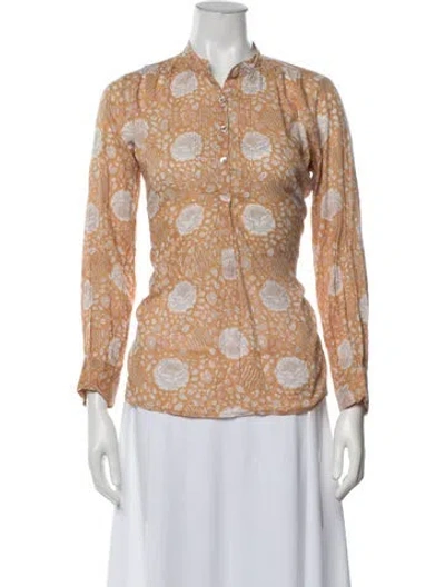 Pre-owned Matta Floral Print Long Sleeve Blouse In Multicolor