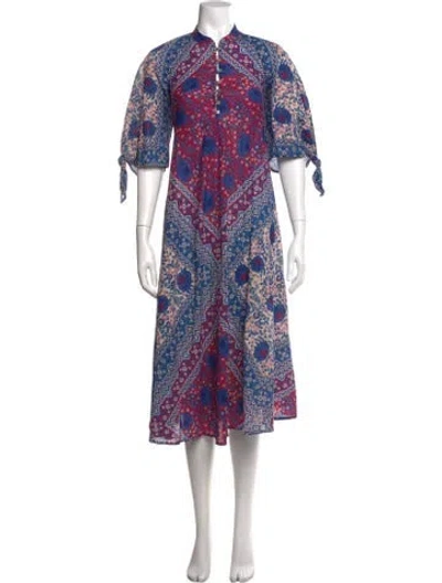 Pre-owned Matta Floral Print Midi Length Dress