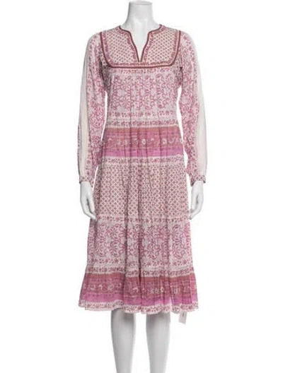 Pre-owned Matta Floral Print Midi Length Dress In Multicolor