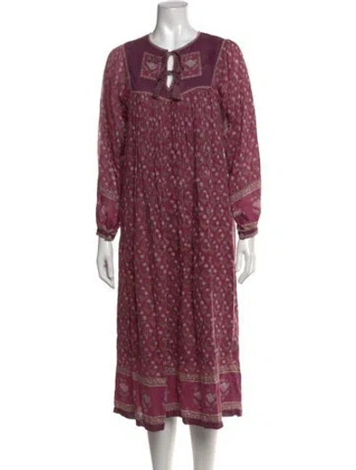 Pre-owned Matta Floral Print Midi Length Dress In Pink