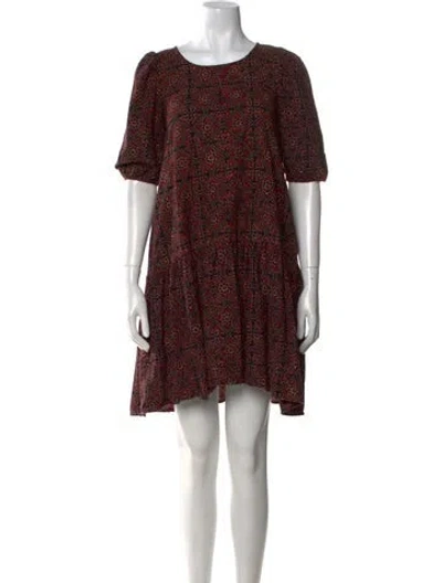 Pre-owned Matta Floral Print Mini Dress In Black