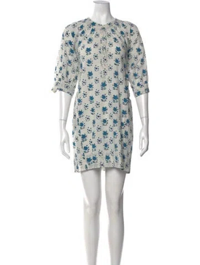 Pre-owned Matta Floral Print Mini Dress In Neutral