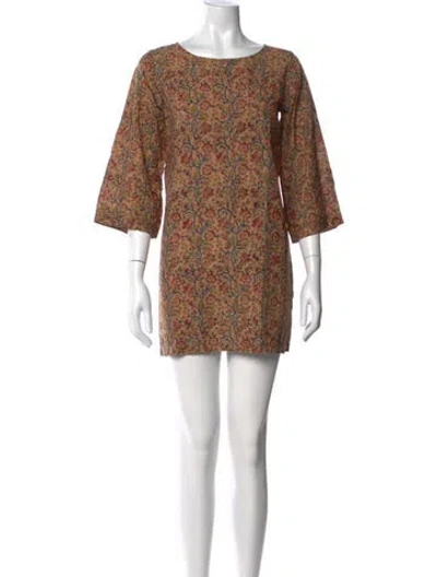 Pre-owned Matta Floral Print Mini Dress In Neutrals