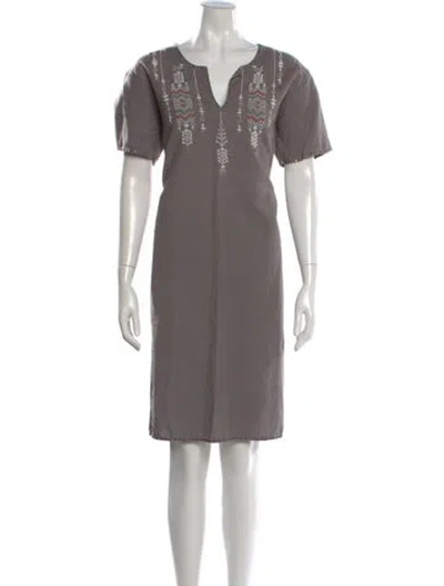 Pre-owned Matta Graphic Print Knee-length Dress In Gray