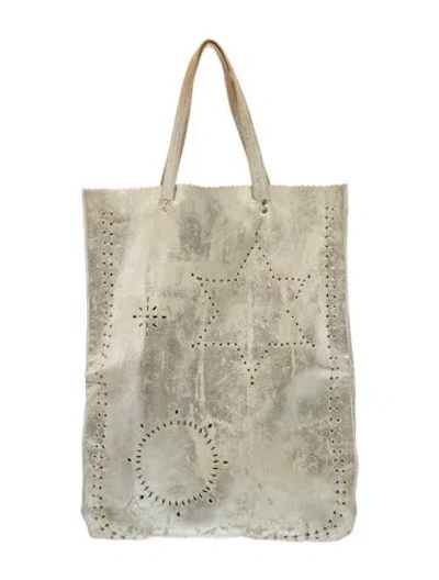 Pre-owned Matta Leather Tote In Gold/metallic