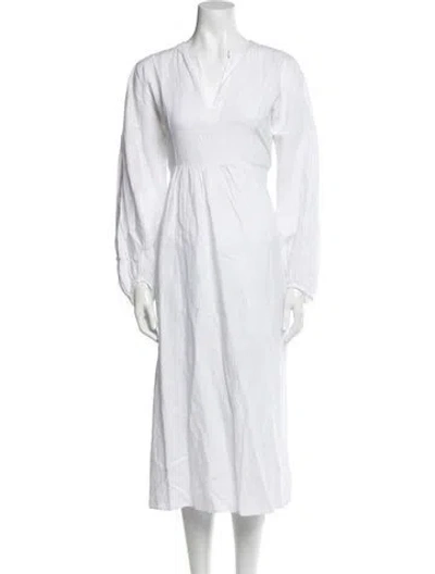 Pre-owned Matta Linen Long Dress In White