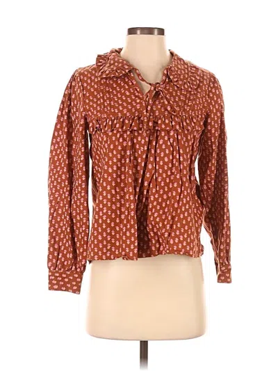 Pre-owned Matta Long Sleeve Blouse In Orange