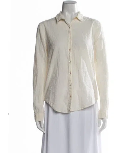 Pre-owned Matta Long Sleeve Button-up Top In Neutral