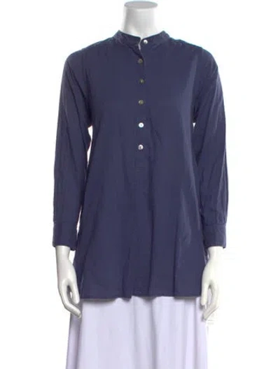 Pre-owned Matta Mock Neck Mini Dress In Blue