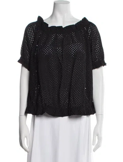 Pre-owned Matta Off-the-shoulder Short Sleeve Top W/ Tags In Gray