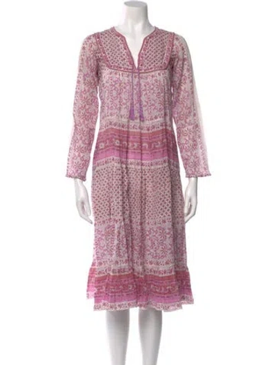 Pre-owned Matta Paisley Print Knee-length Dress In Purple