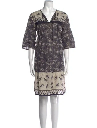 Pre-owned Matta Paisley Print Long Dress In Blue