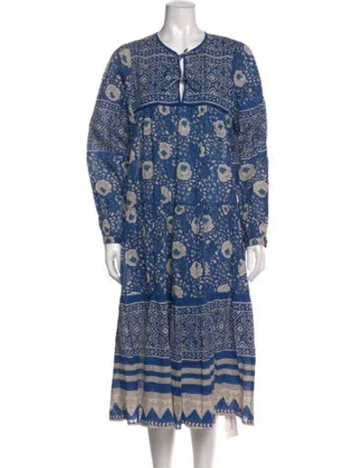 Pre-owned Matta Paisley Print Midi Length Dress In Black