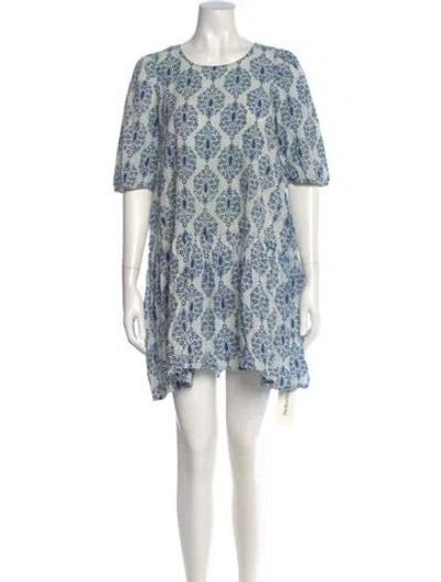 Pre-owned Matta Paisley Print Mini Dress In Blue