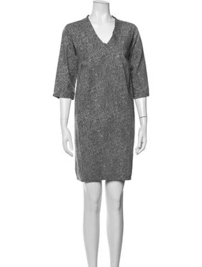 Pre-owned Matta Paisley Print Mini Dress In Blue/green