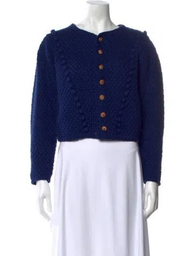Pre-owned Matta Patterned Crew Neck Sweater In Blue