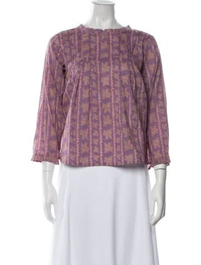 Pre-owned Matta Patterned Crew Neck Top W/ Tags In Purple