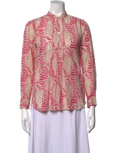 Pre-owned Matta Patterned Long Sleeve Blouse In Neutral