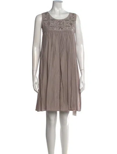 Pre-owned Matta Patterned Mini Dress In Grey